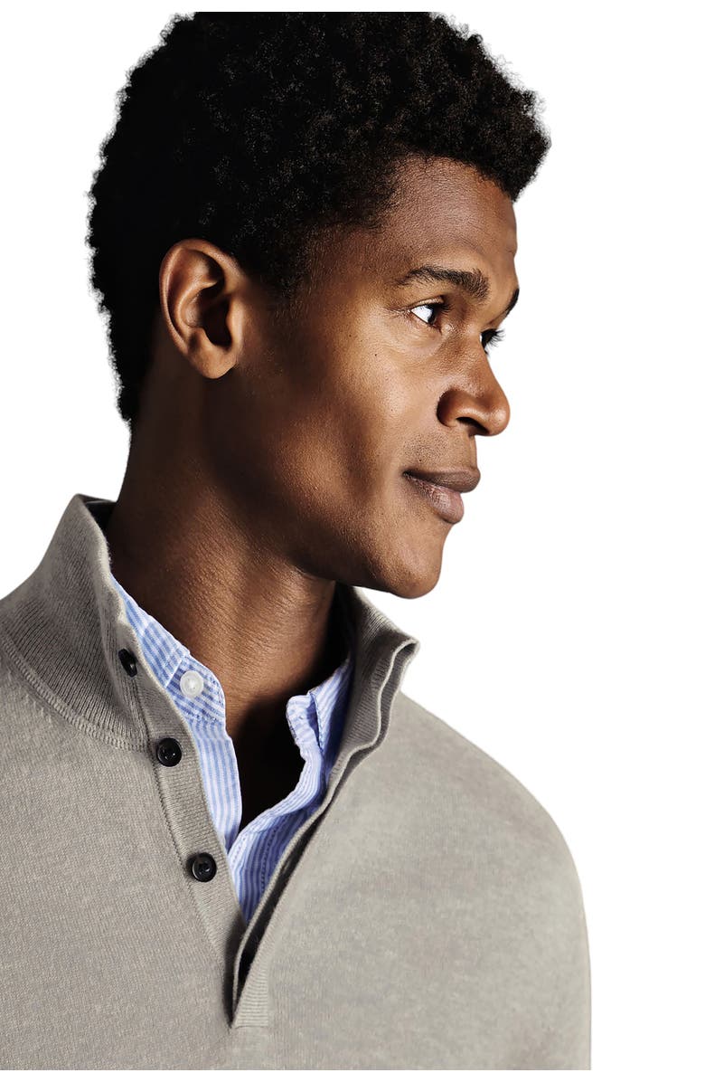 Charles Tyrwhitt Merino/Cashmere Button Neck, Alternate, color, Silver Grey