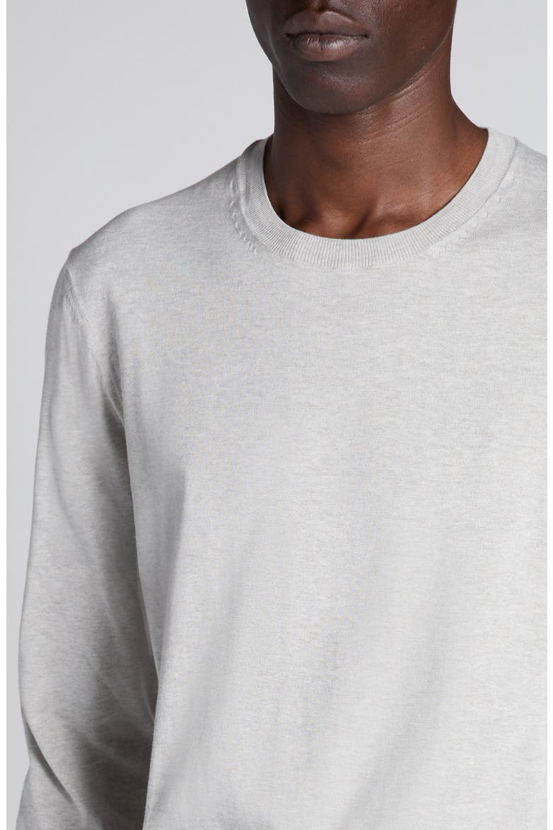 Cotton Crewneck Sweater, Alternate, color, IG030 LIGHT GREY