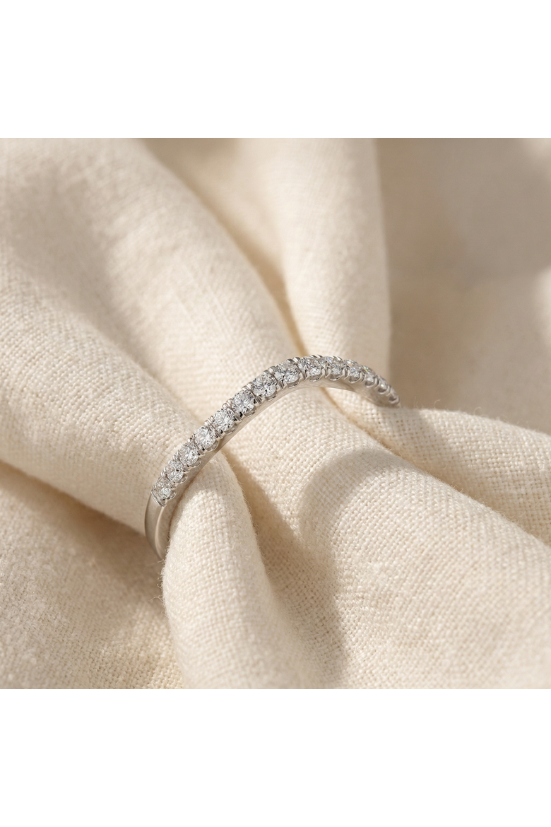 Curved Accent Diamond Guard Ring 14k Gold Lab Grown, Alternate, color, 14k Yellow Gold