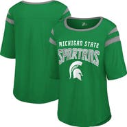 G-III 4HER BY CARL BANKS Women's G-III 4Her by Carl Banks Green Michigan State Spartans Plus Size Linebacker Half-Sleeve T-Shirt
