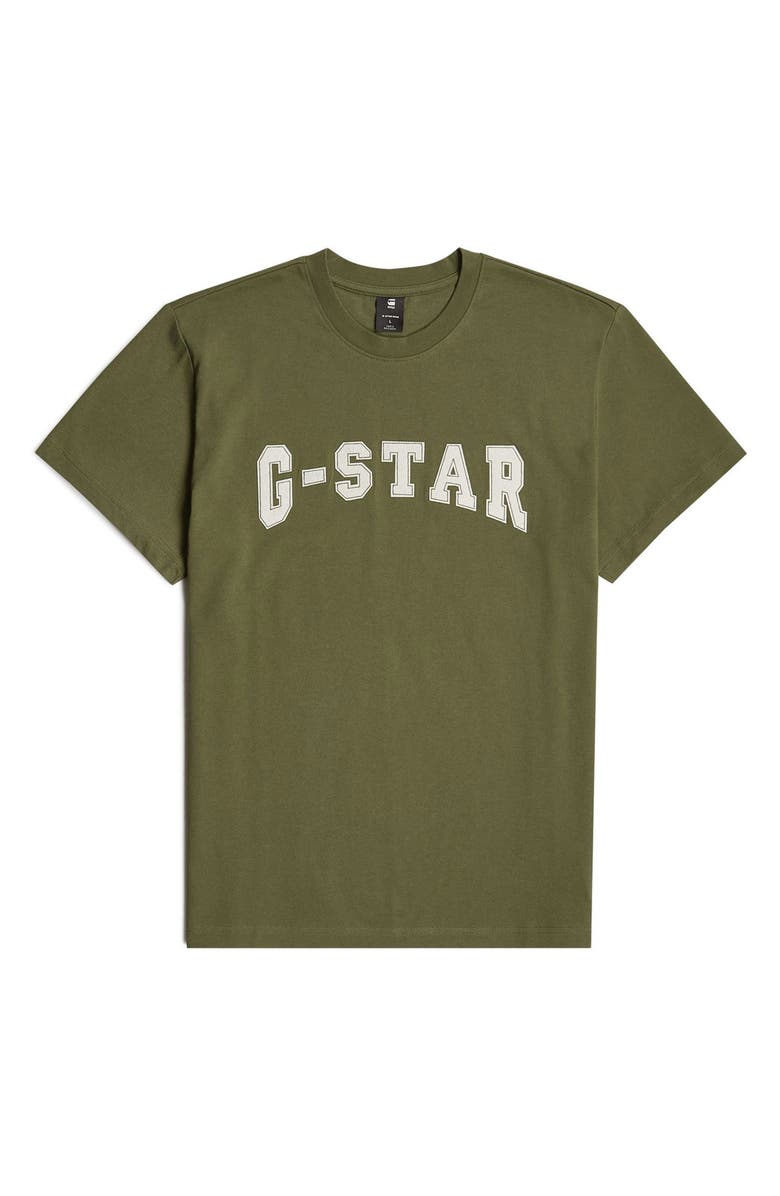 G-STAR Felt Logo Organic Cotton Graphic T-Shirt, Alternate, color, Shadow Olive