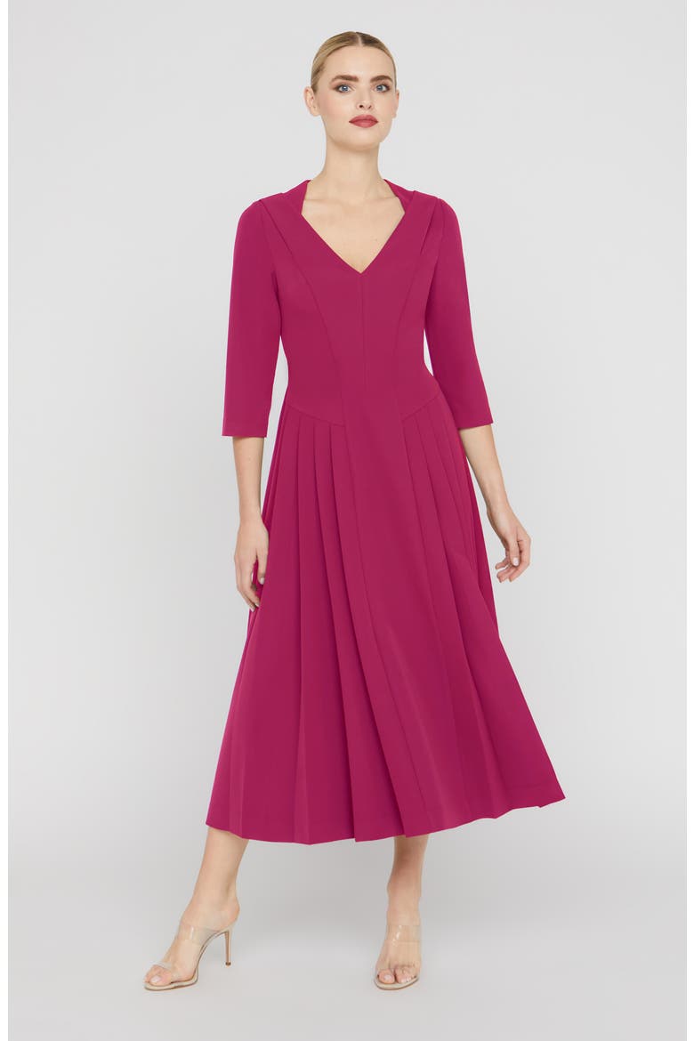 Enola Stretch Crepe Midi Cocktail Dress, Alternate, color, SANGRIA