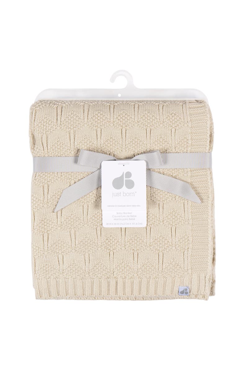 Just Born Sweater Knit Blanket Tan, Alternate, color, Tan