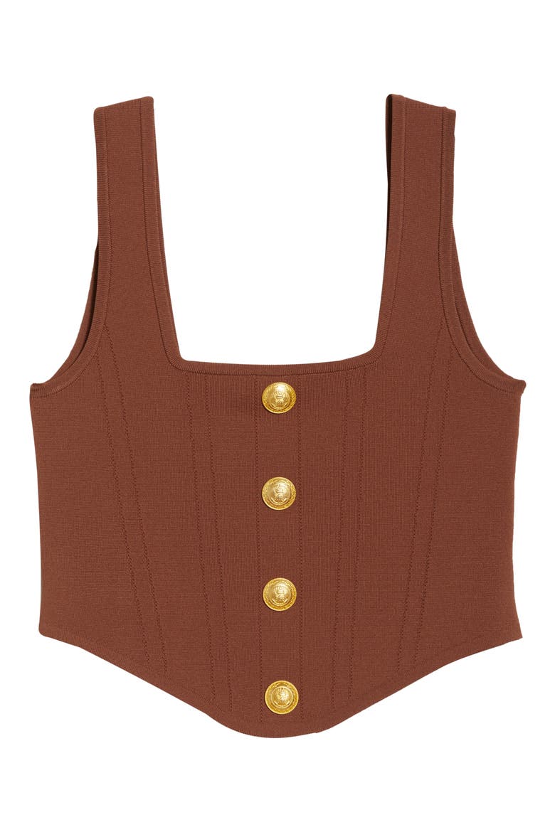 Saga Square Neck Tank, Alternate, color, SEPIA BROWN/ GOLD