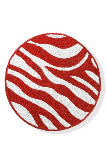Tiramisu The Safari Scarlet Beaded Coaster In Red