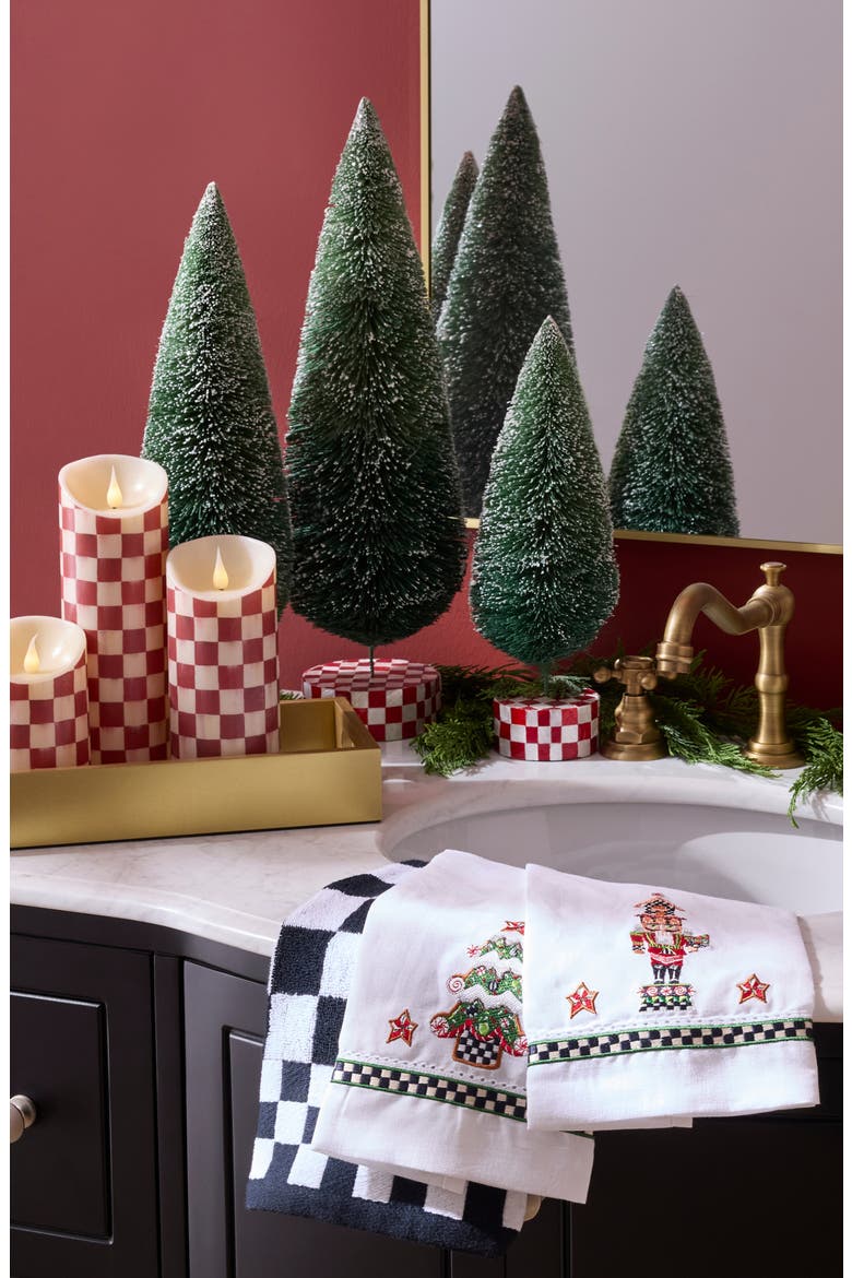 Nutcracker & Tree Set of 2 Guest Towels, Alternate, color, WHITE