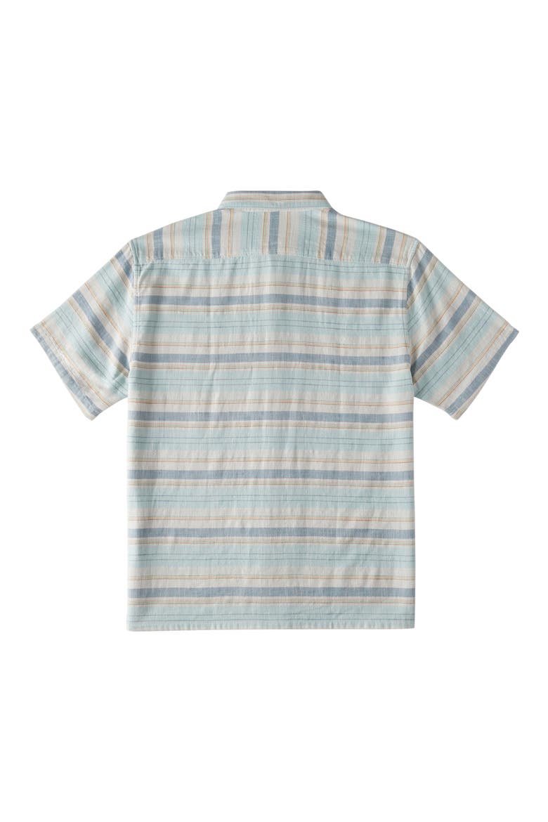 Kids' All Day Stripe Short Sleeve Button-Up Shirt, Alternate, color, FOG