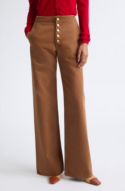 The Jasmine Button Fly Wide Leg Jeans