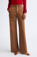 Ulla Johnson The Jasmine Button Fly Wide Leg Jeans