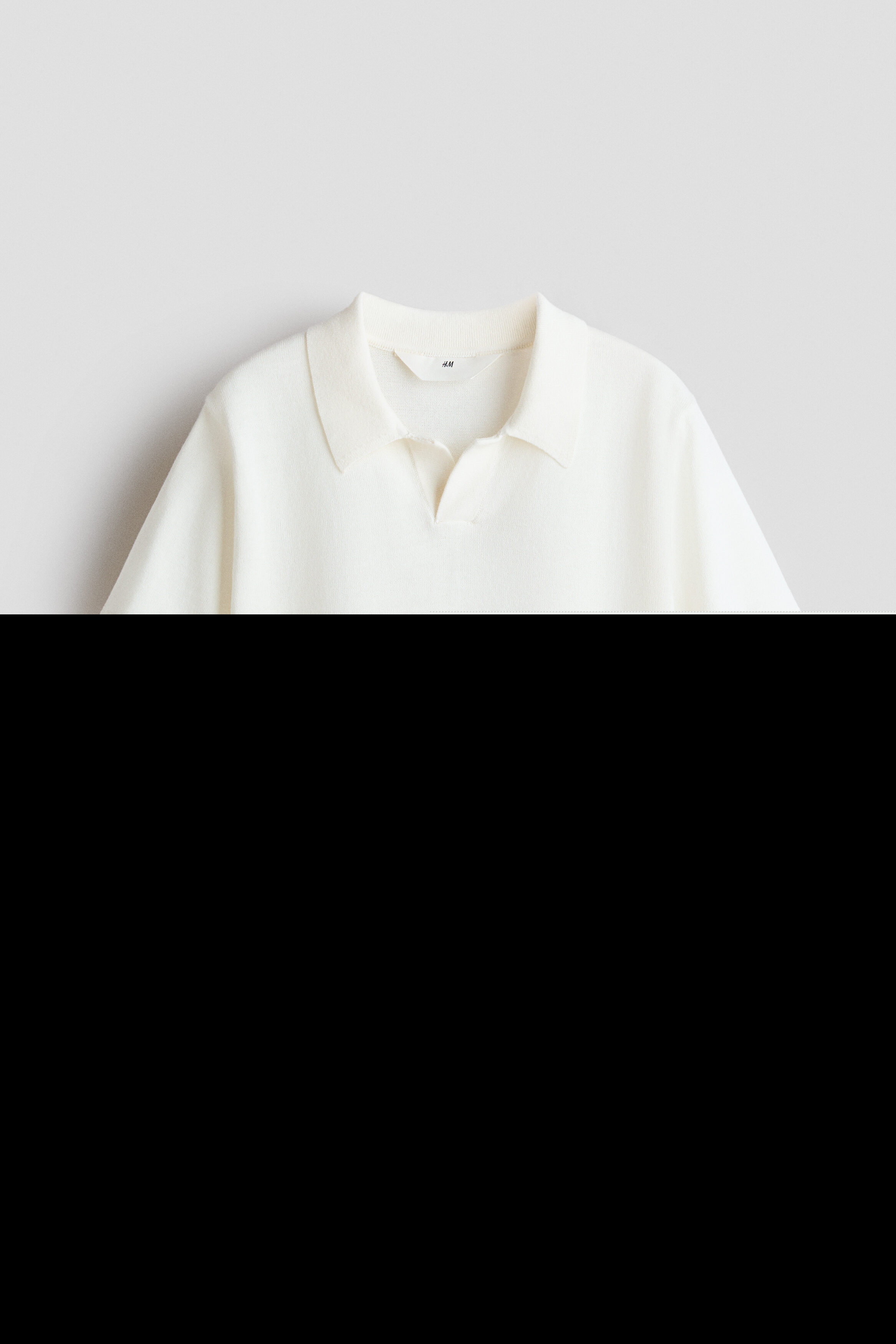 Fine-knit Cotton Polo Shirt, Alternate, color, Cream