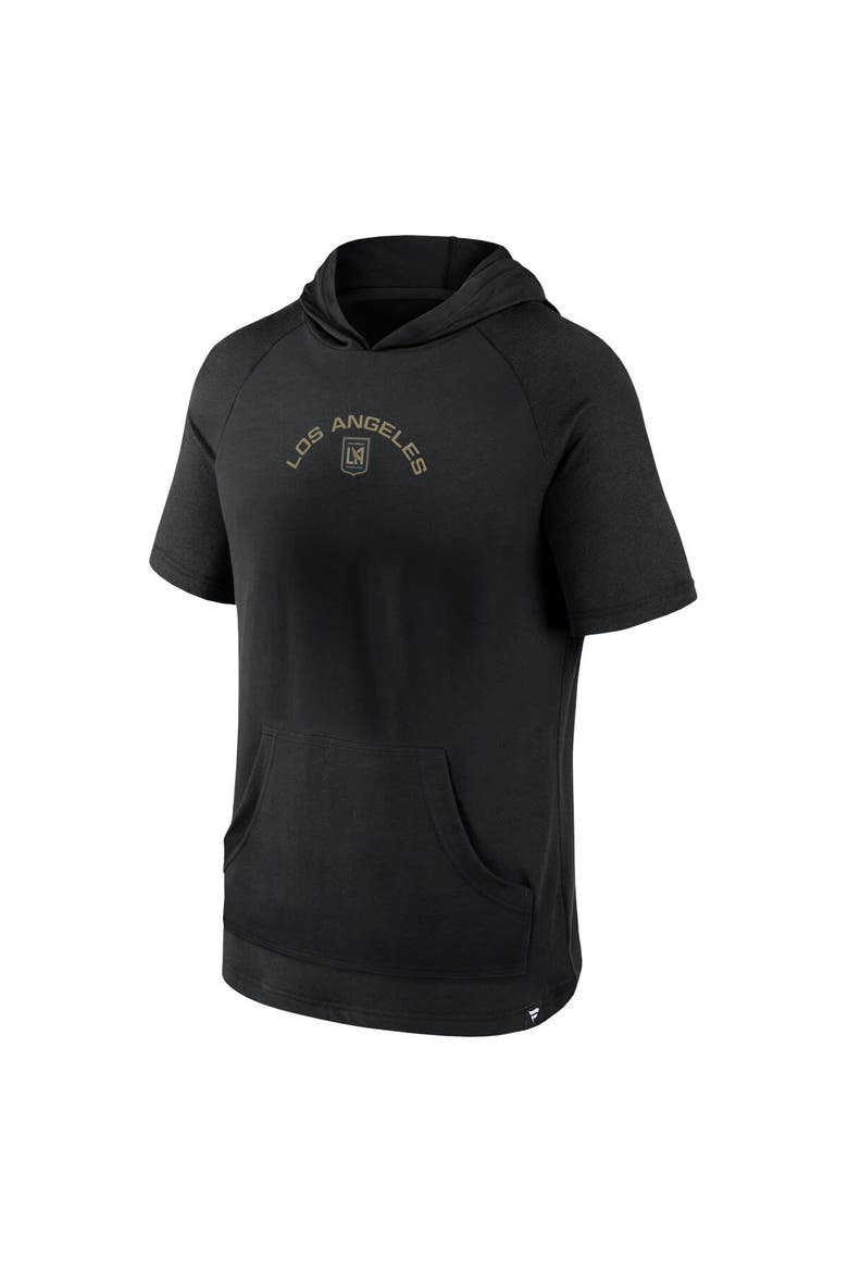 Men's Fanatics Branded Black LAFC Match Raglan Short Sleeve Pullover Hoodie, Alternate, color, Black