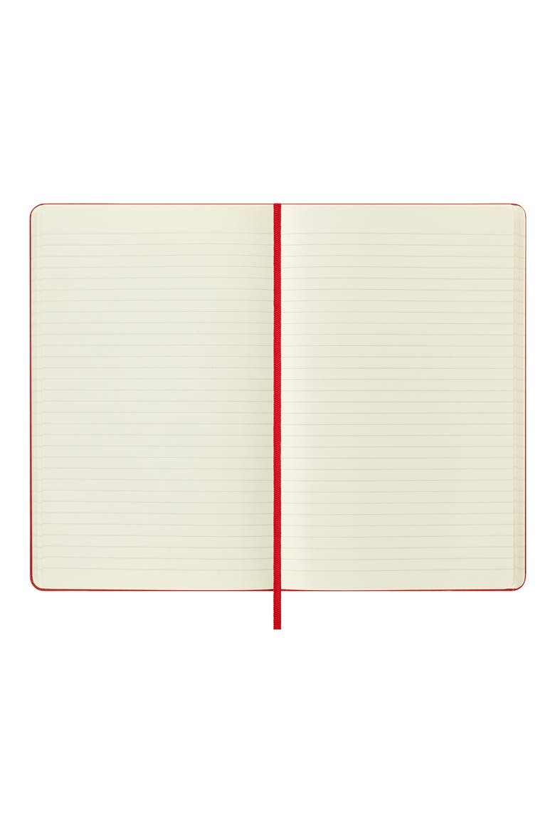 Large Ruled Hardcover Notebook, Alternate, color, RED