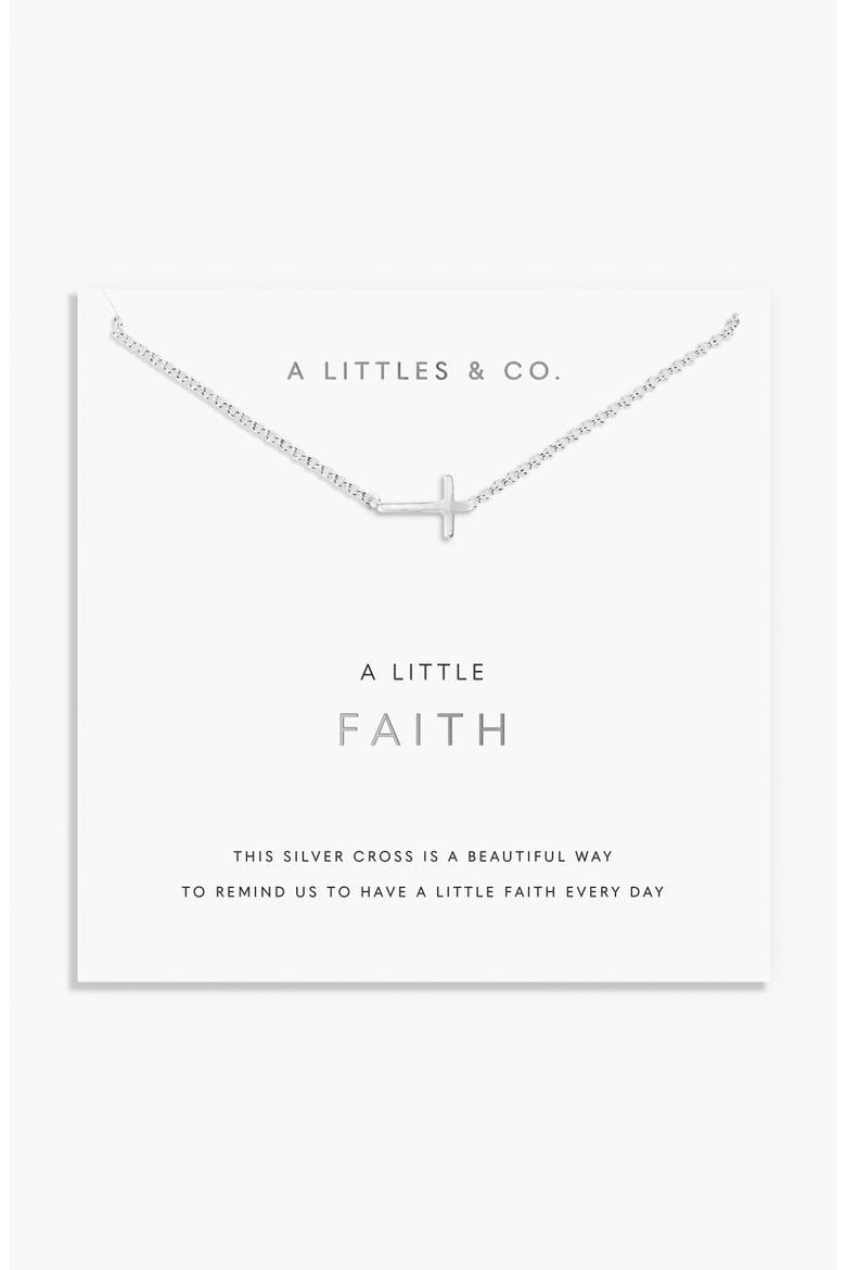 A Little "Faith" Necklace, Main, color, Silver