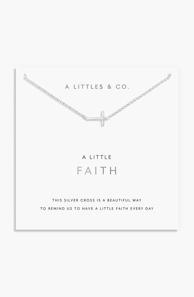 A Littles & Co A Little 'Faith' Necklace, Alternate, color, Metallic Silver