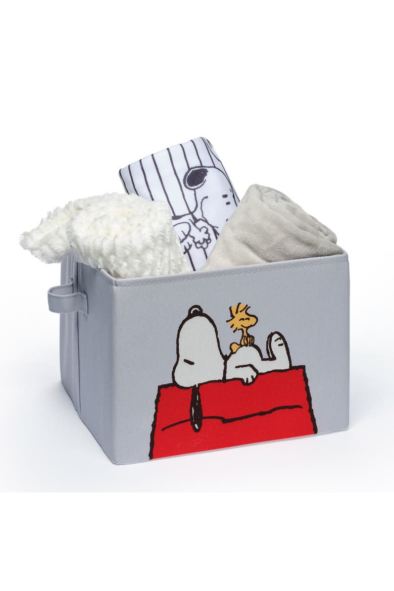 Snoopy Foldable/Collapsible Storage Bin/Basket Organizer w/ Handles, Alternate, color, Gray