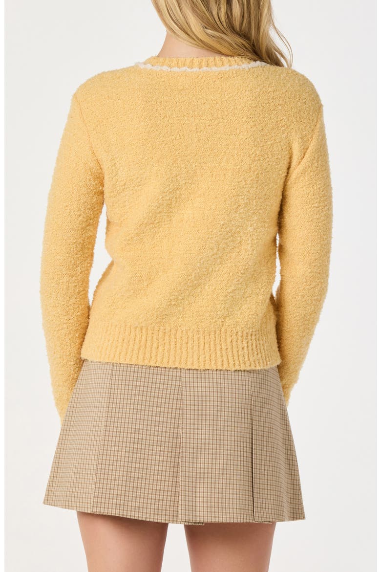 Contrast Stitch Cardigan, Alternate, color, YELLOW