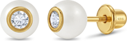 In Season Jewelry CZ Enamel Plated Girl Earrings