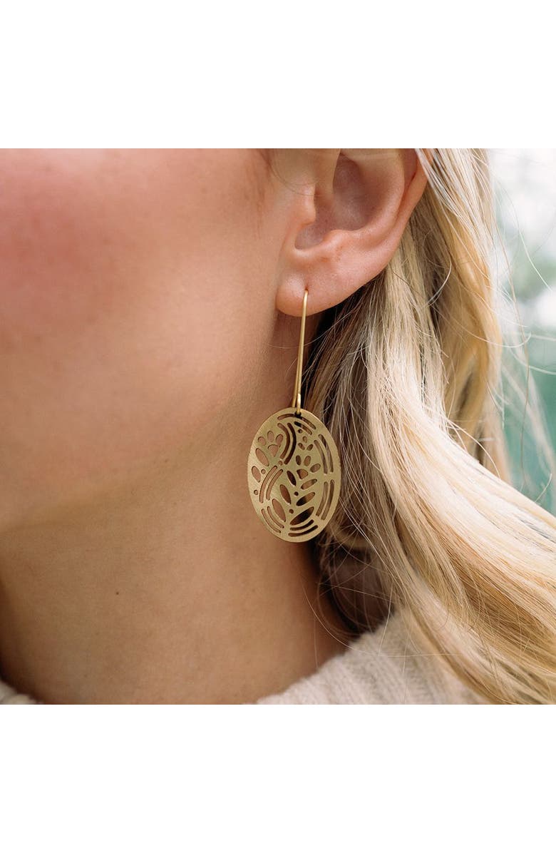 Matr Boomie Adhya Cutout Oval Drop Hook Earrings, Alternate, color, Bronze