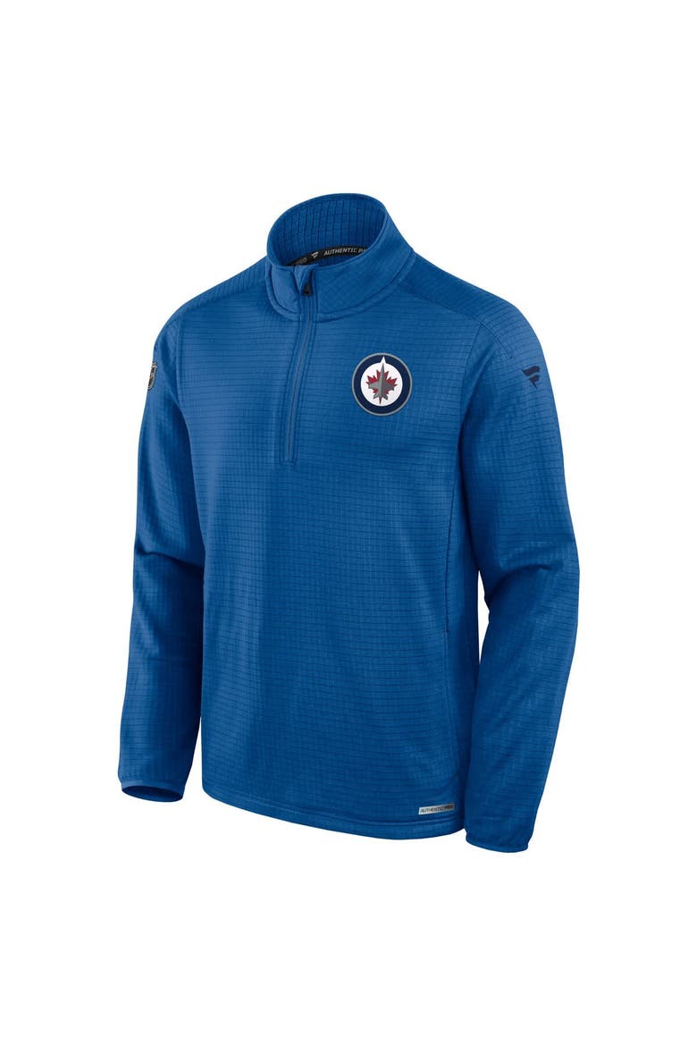 Men's Fanatics  Blue Winnipeg Jets Authentic Pro Rink Quarter-Zip Jacket, Alternate, color, Blue
