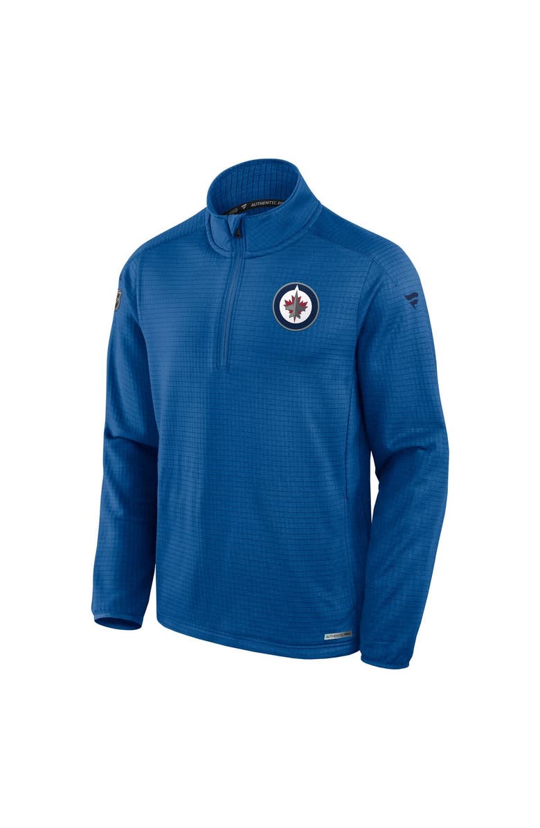 FANATICS Men's Fanatics  Blue Winnipeg Jets Authentic Pro Rink Quarter-Zip Jacket, Alternate, color, Blue