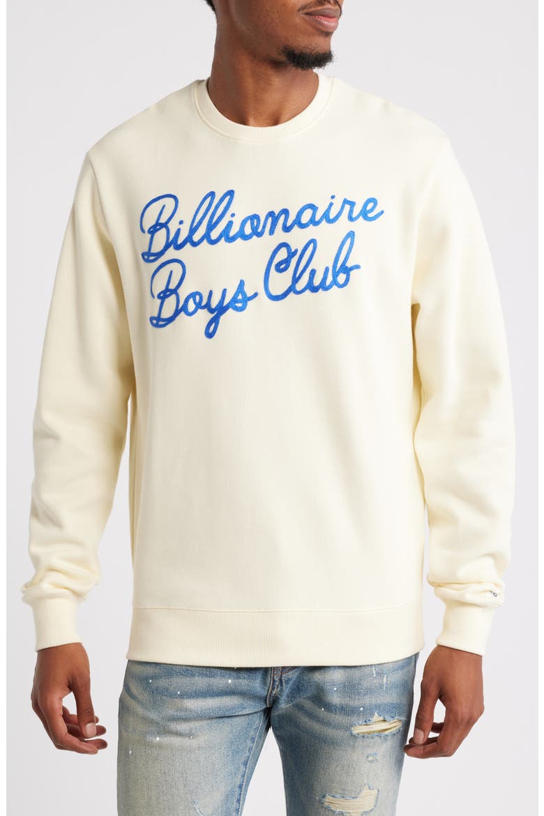 Signature Embroidered Cotton Graphic Sweatshirt, Main, color, WINTER WHITE