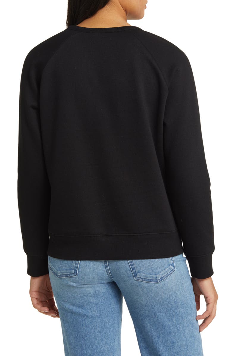 Caslon<sup>®</sup> Love Metallic Cotton Blend Graphic Sweatshirt, Alternate, color, 