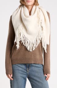 Steve Madden Marled Fringe Triangle Scarf