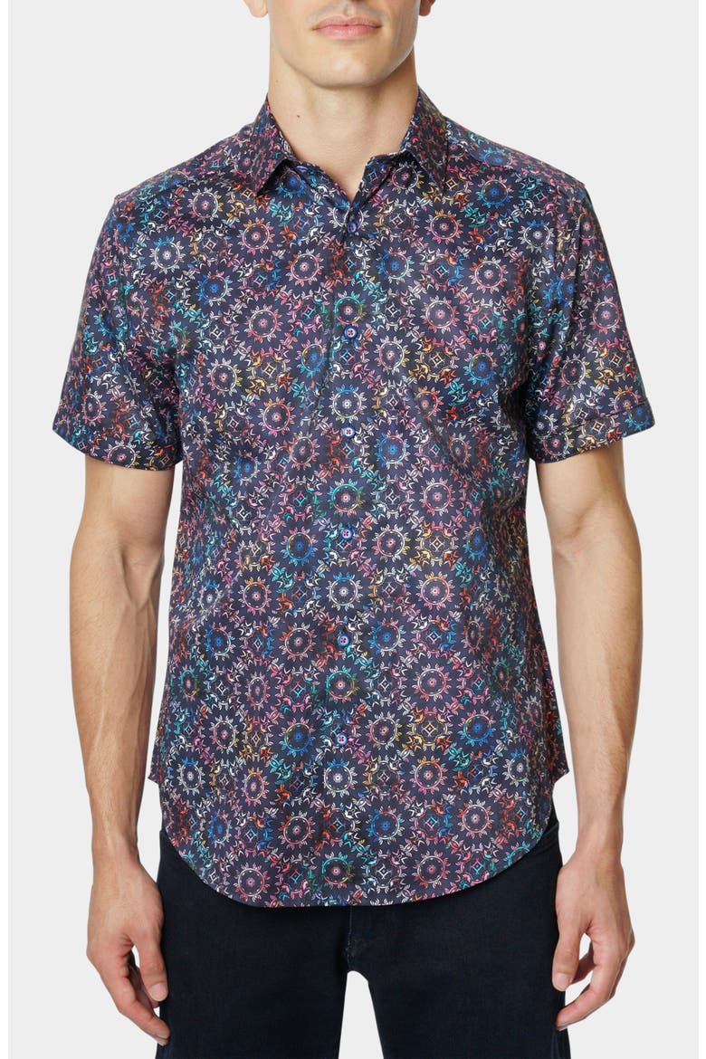 Large Circle Print Button-Up Shirt, Main, color, MULTI