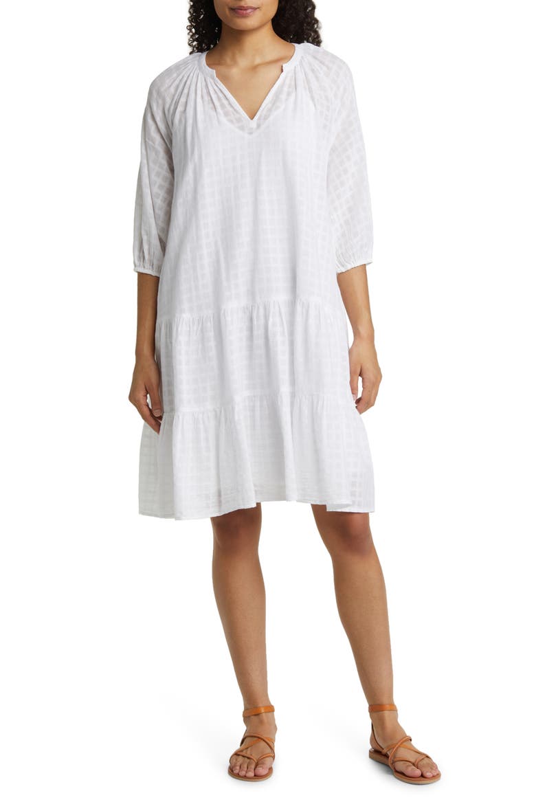 Tiered Swing Dress, Main, color, WHITE