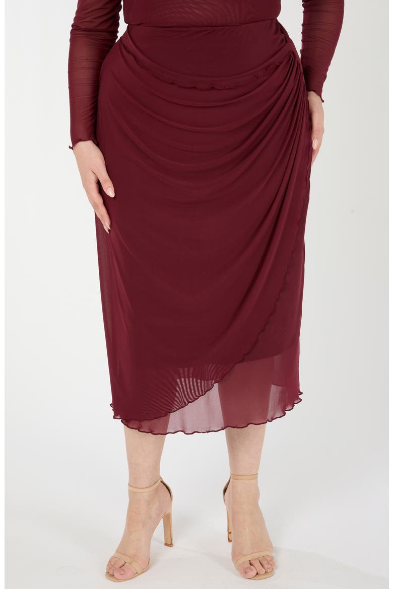 Annalise Ruched Mesh Skirt, Main, color, SAMBA