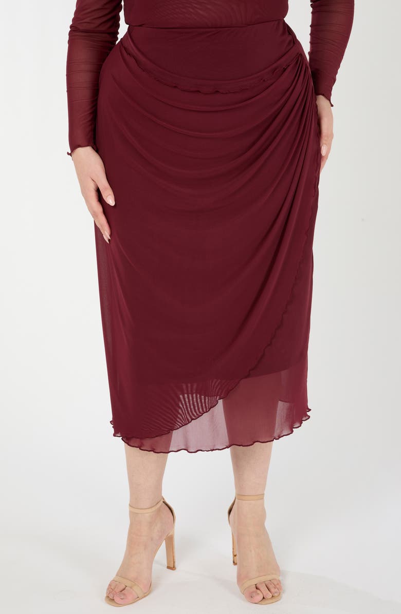 Estelle Annalise Ruched Mesh Skirt, Main, color, 