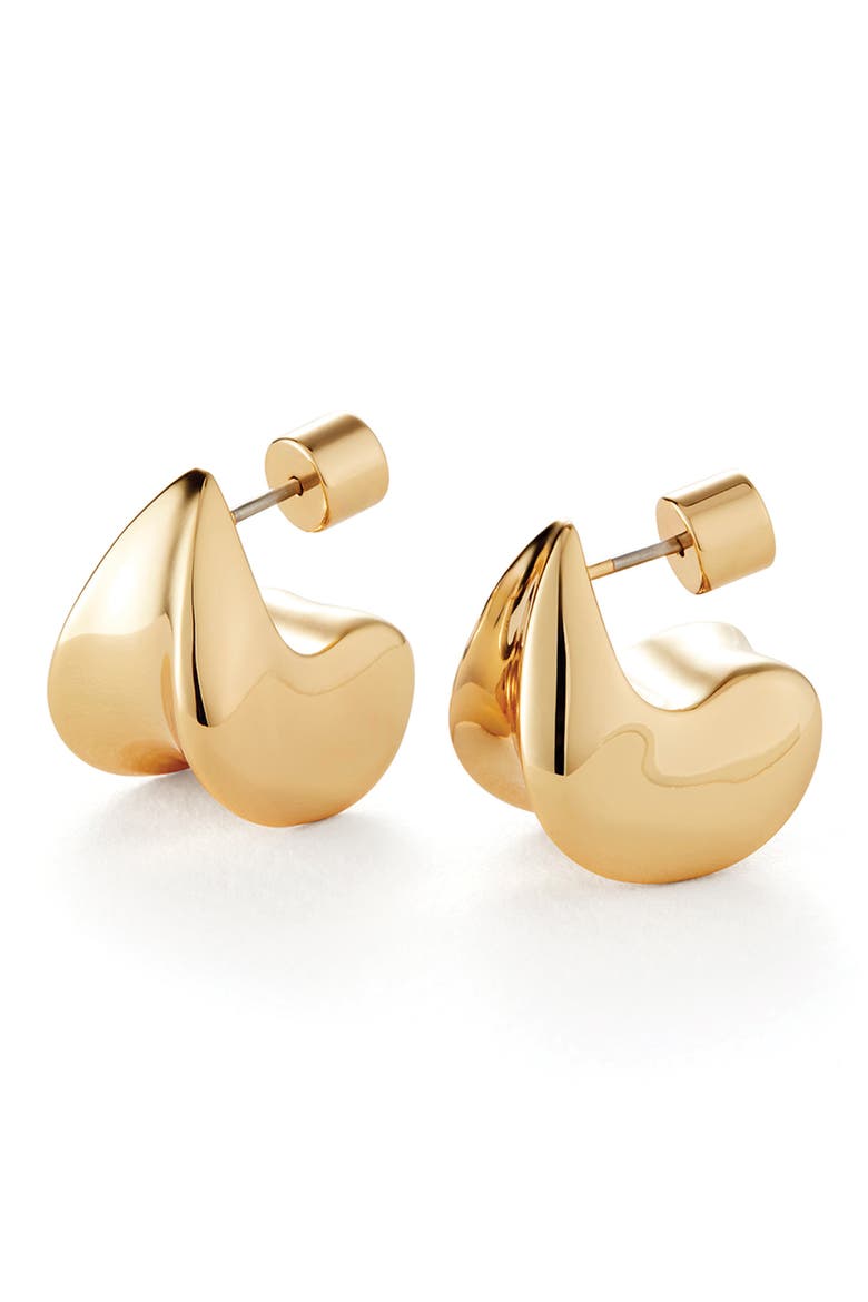 Small Paige Puff Earrings, Main, color, HIGH POLISH GOLD