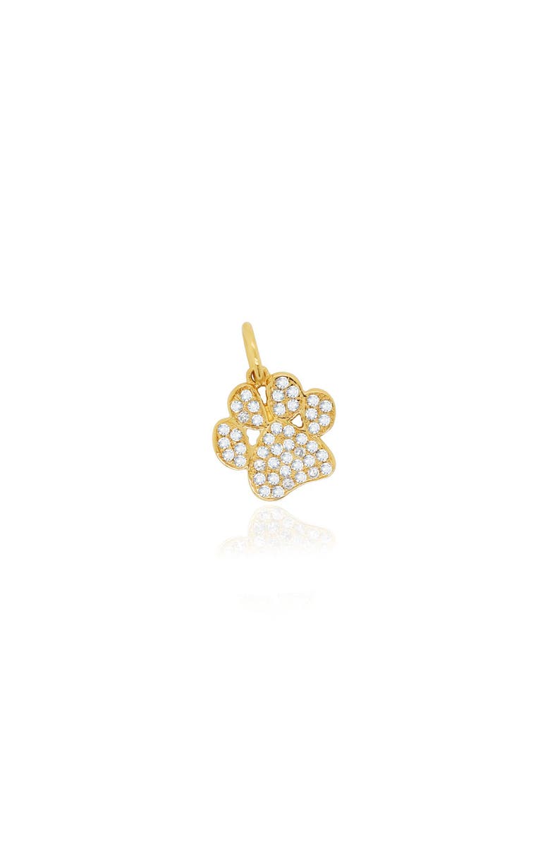 The Lovery Fine Jewelry Diamond Paw Charm, Main, color, Yellow Gold