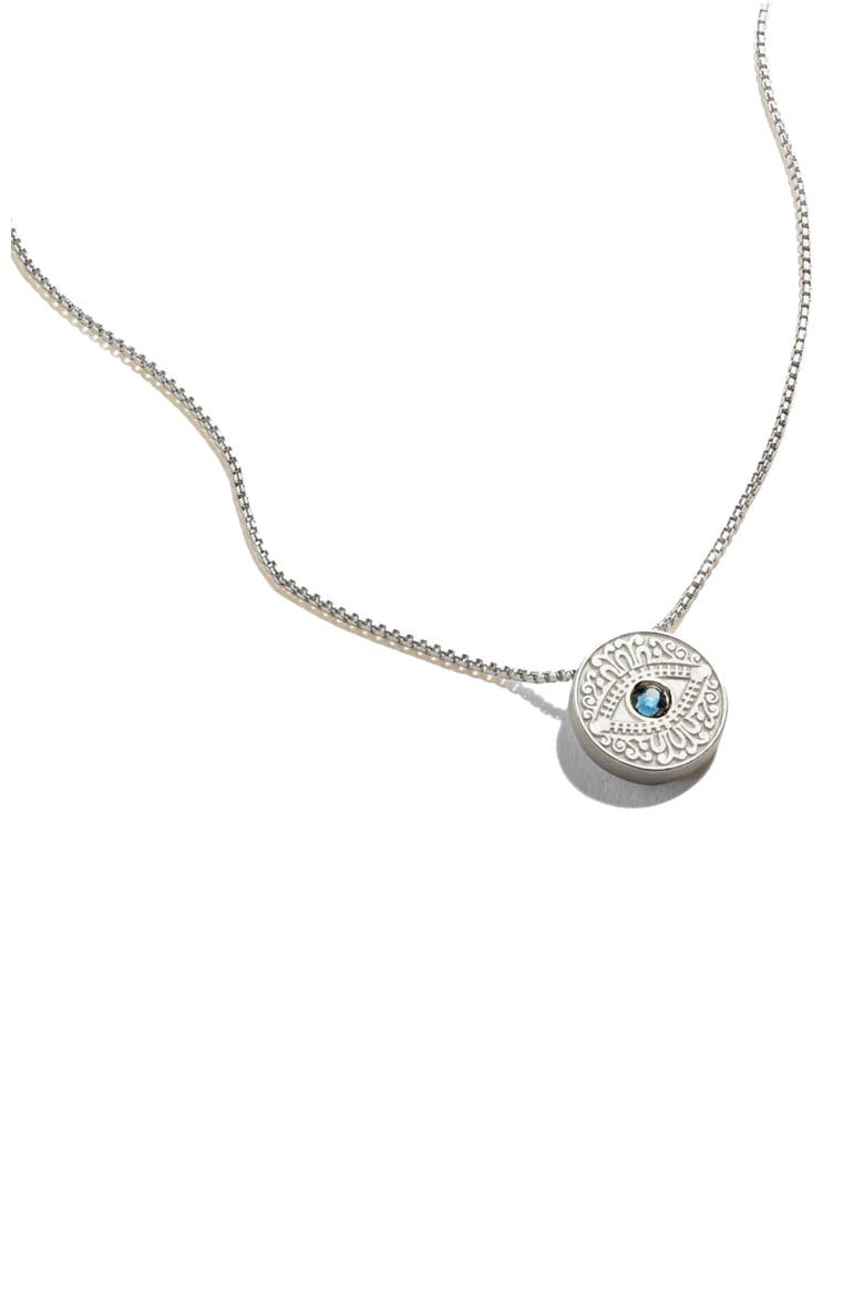 Evil Eye Crystal  Necklace, Main, color, Silver