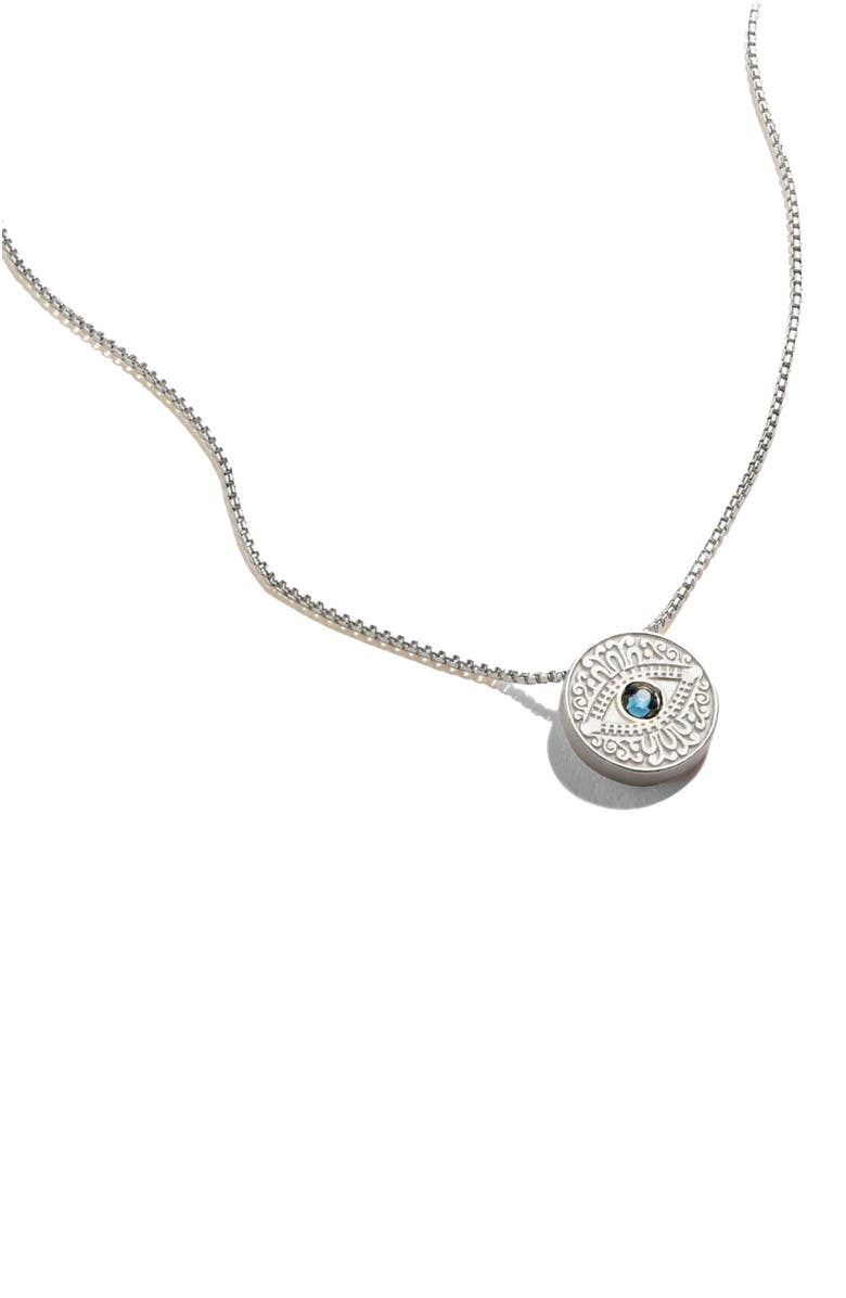 Alex and Ani Evil Eye Crystal  Necklace, Main, color, Silver