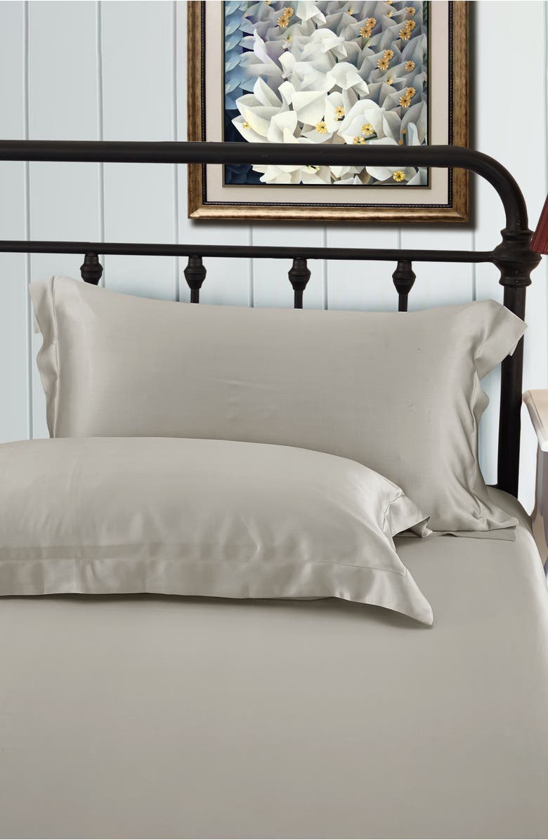 Lilysilk Pure Mulberry Silk Oxford Envelope Luxury Pillowcase, Alternate, color, Grey