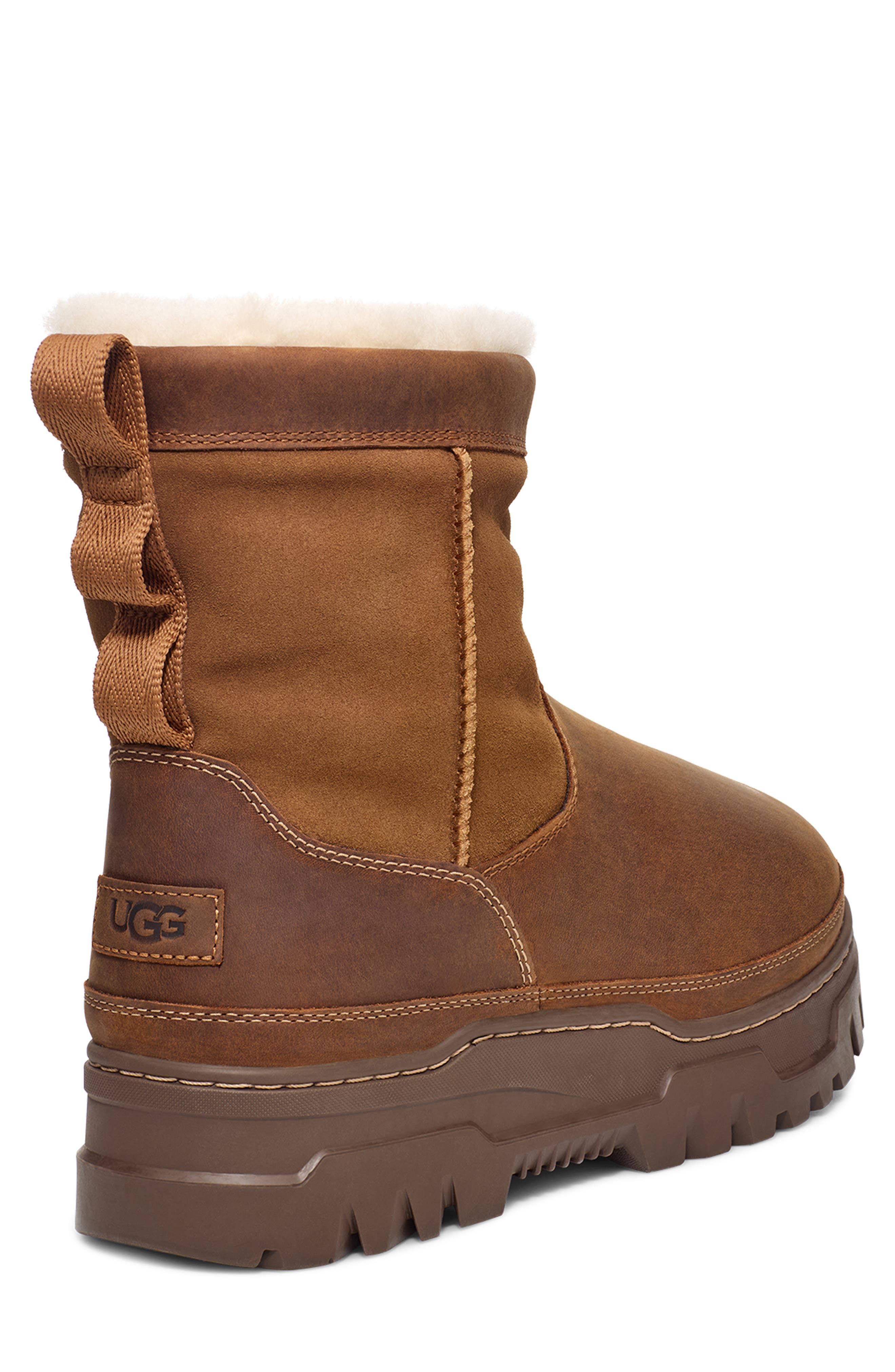 UGG<sup>®</sup> Heritage Trailgazer Waterproof Genuine Shearling & Wool Boot, Alternate, color, Chestnut