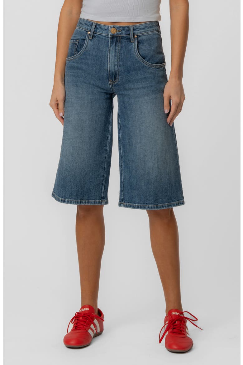 Mandy High Waist Denim Bermuda Shorts, Main, color, MIRACLE