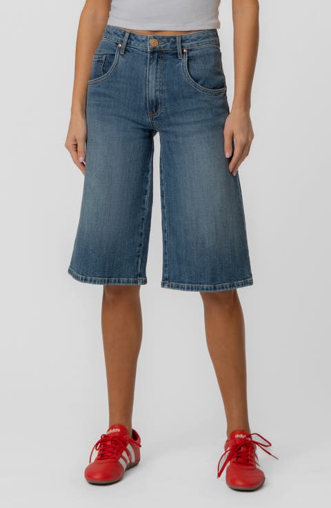 Mandy High Waist Denim Bermuda Shorts (Miracle)