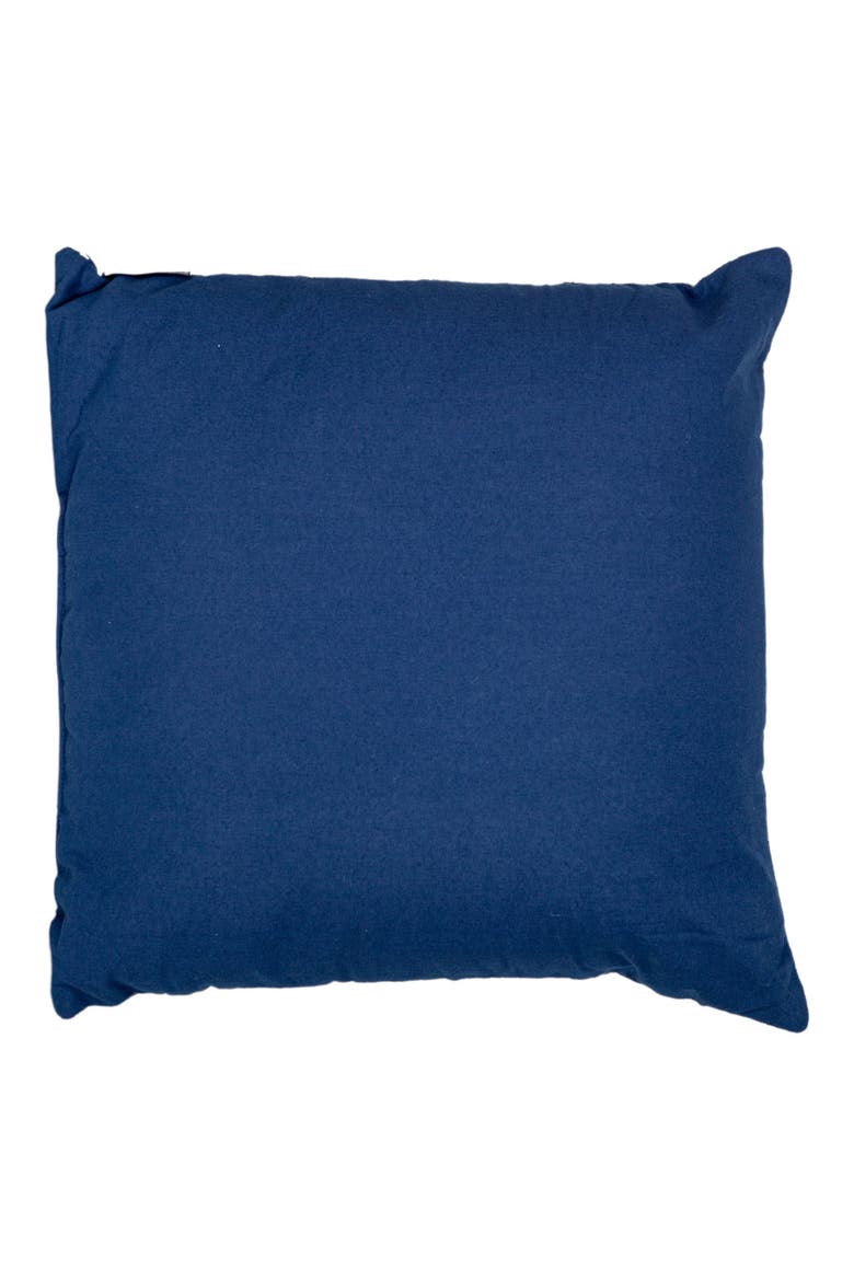 Fringe Accent Cotton Pillow, Alternate, color, DARK BLUE