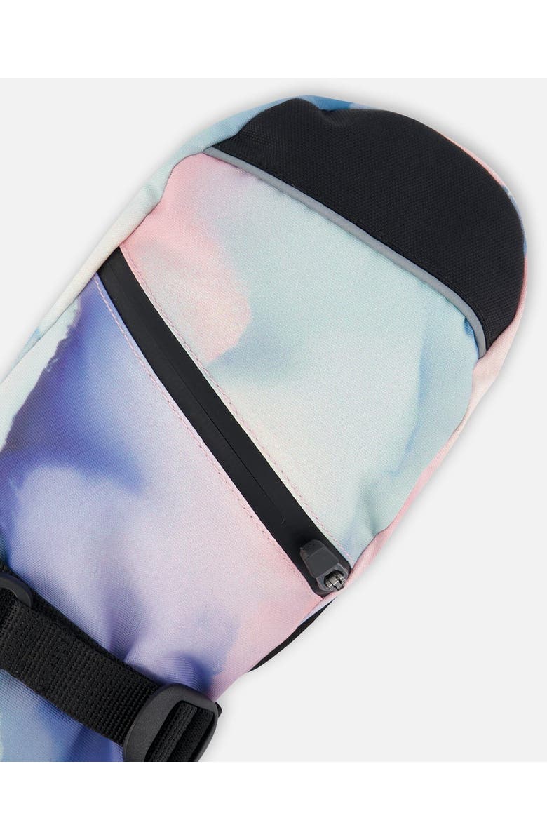 Deux par Deux Girl's Technical Mittens Printed Pastel Watercolor, Alternate, color, 