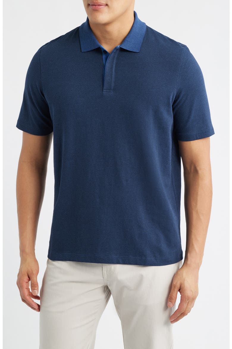 Tonal Bird's Eye Knit Polo, Main, color, NAVY BIRDSEYE