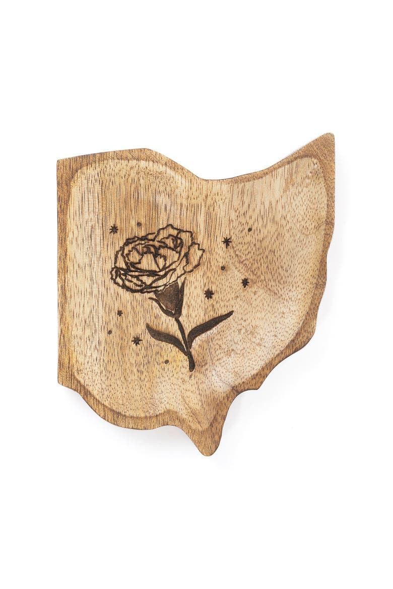 Ohio State Carnation Trinket Dish, Main, color, Natural