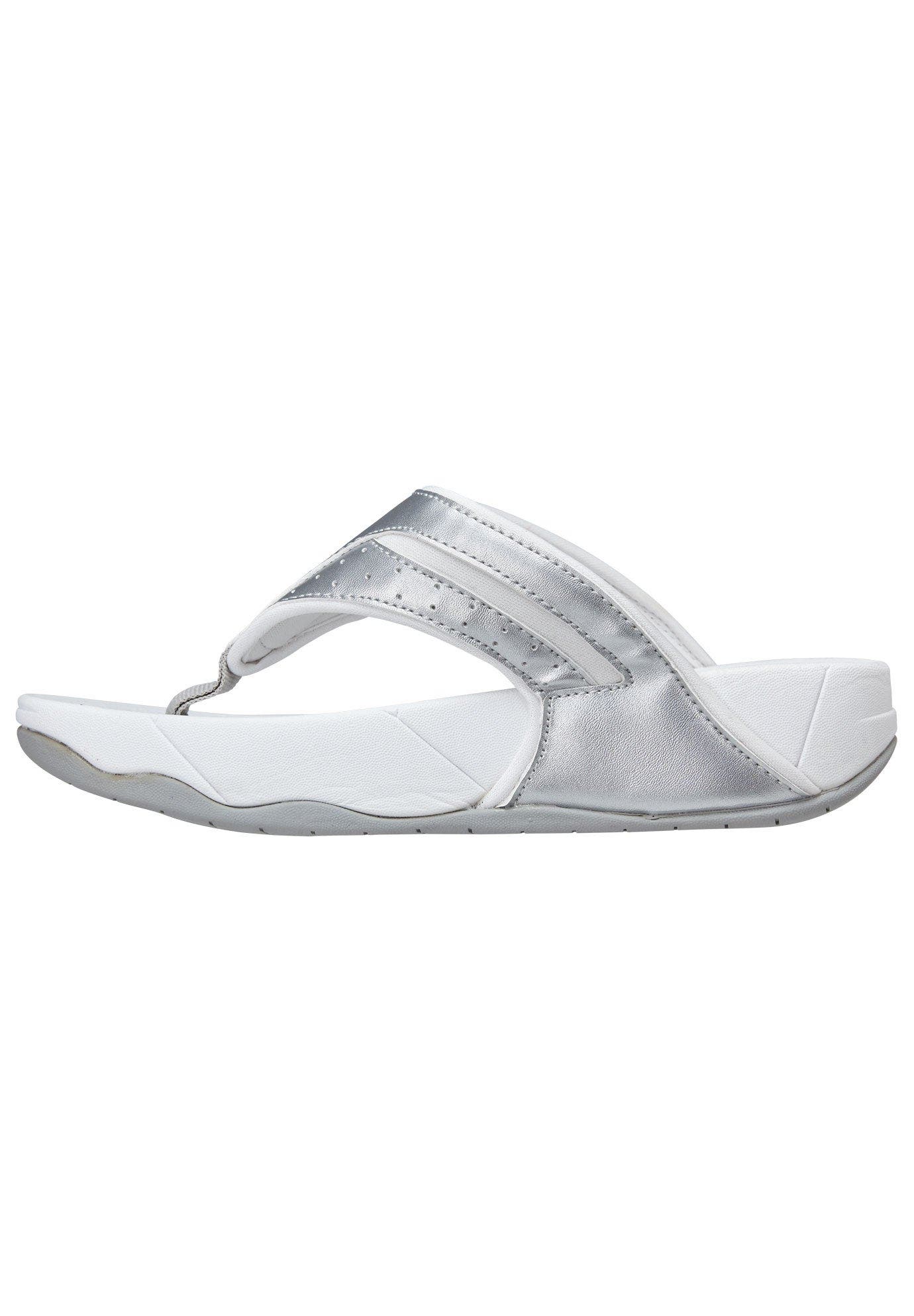 Comfortview The Sporty Slip On Thong Sandal, Alternate, color, Silver
