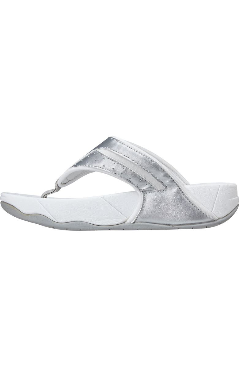 Comfortview The Sporty Slip On Thong Sandal, Alternate, color, Silver