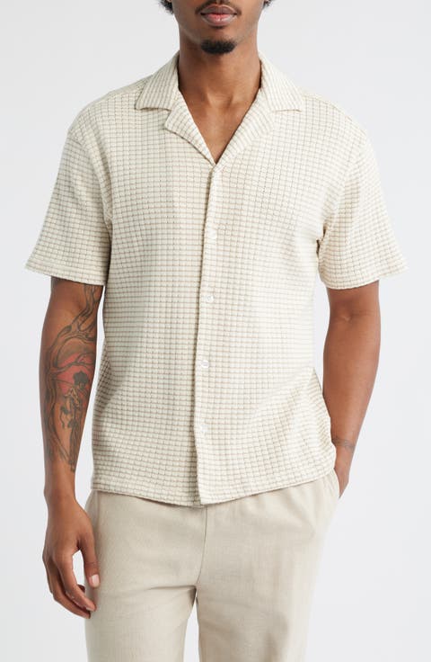 Check Cotton Knit Bowling Shirt