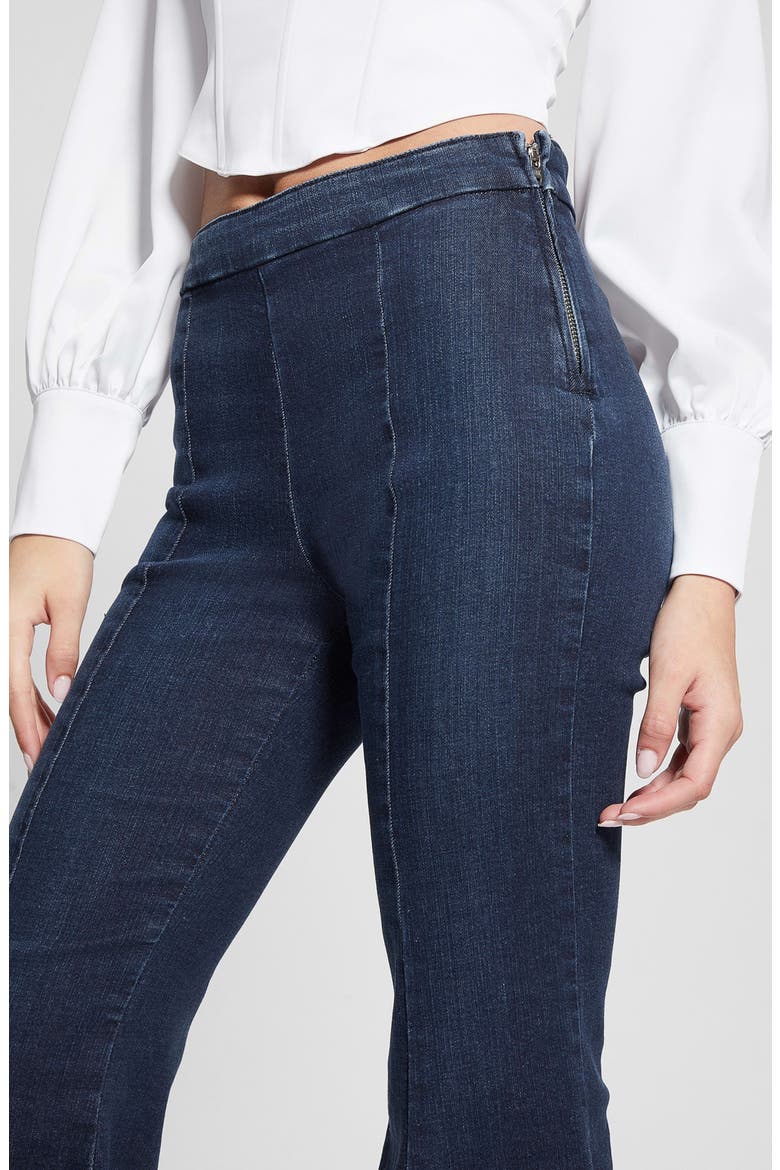 Sofia 1981 Frayed Ankle Flare Jeans, Alternate, color, BLUE