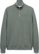 MANGO Half Zip Piqué Sweater