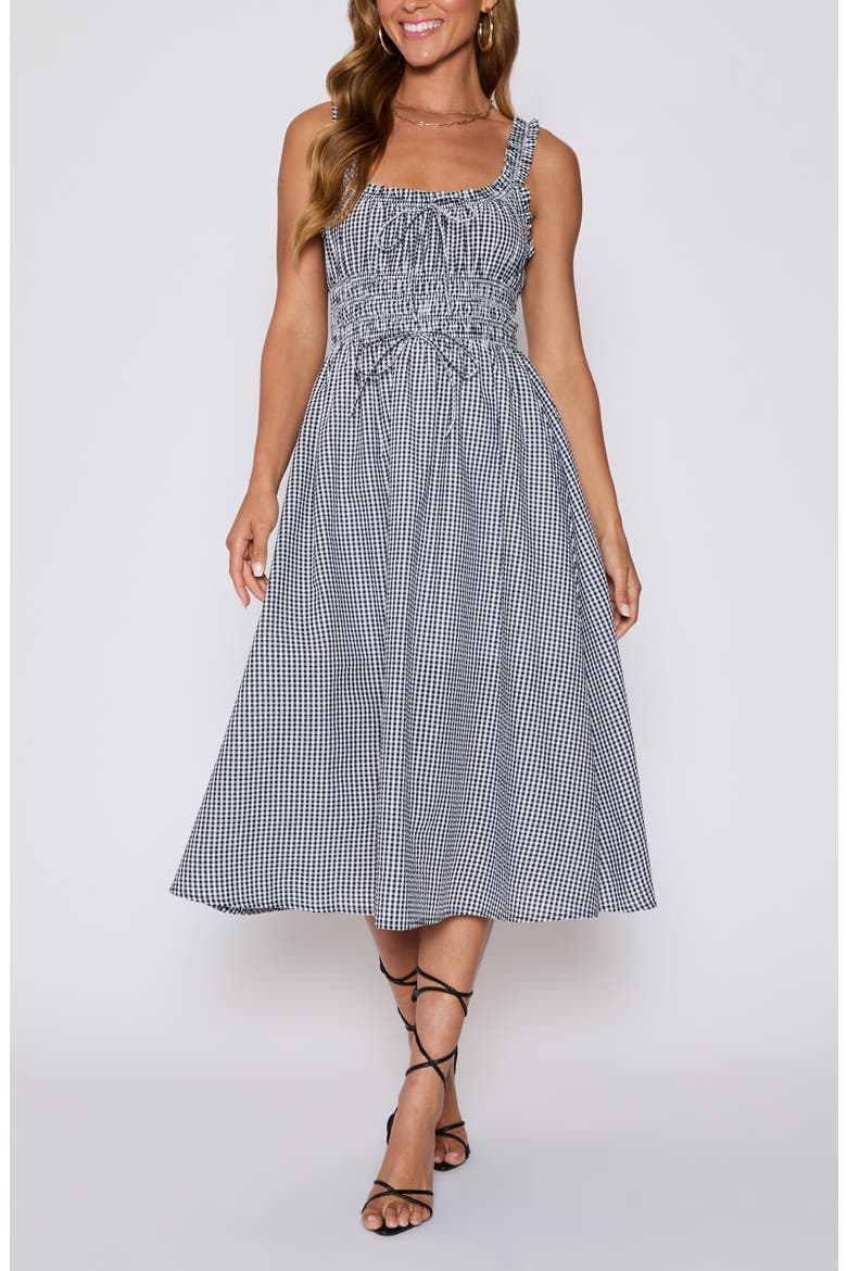 Georgia Gingham Fit & Flare Dress (Nordstrom Exclusive), Alternate, color, BLACK/ WHITE