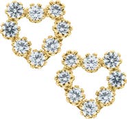 Mignonette 14k Gold & Cubic Zirconia Heart Earrings